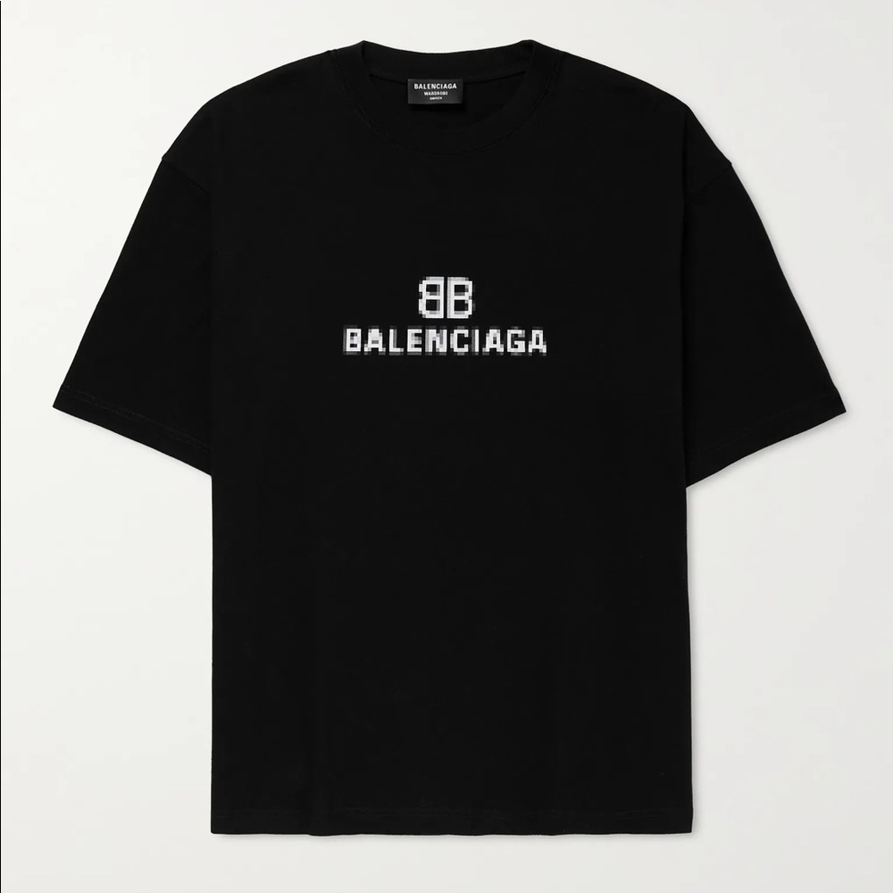 Pixel Balenciaga Logo T-Shirt